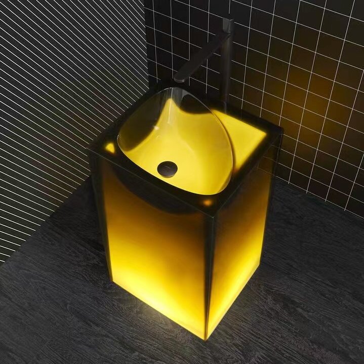 Transparent Resin Pedestal Sink (5) Transparent Resin Pedestal Sink (5)