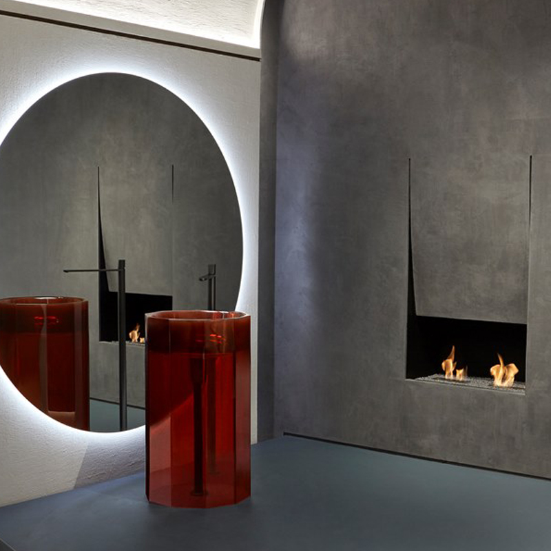 Transparent Resin Freestanding Basin