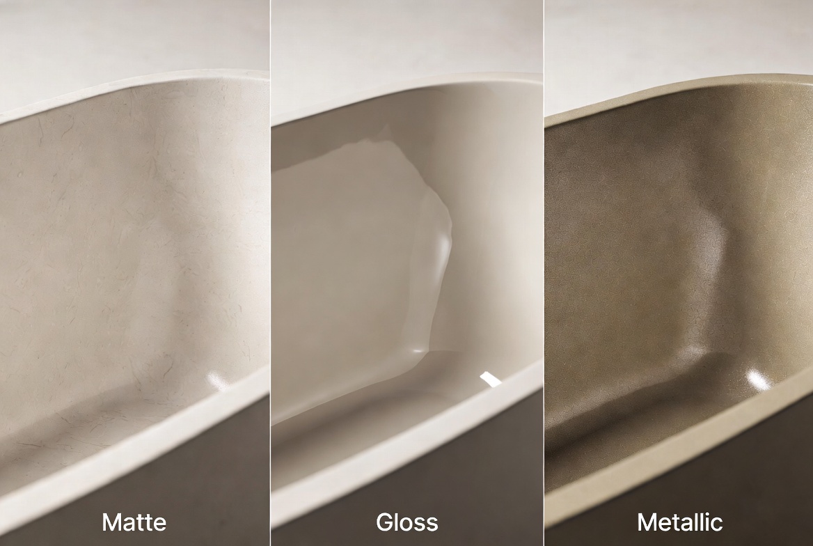 Matte Gloss And Metallic Finish Detail Matte Gloss And Metallic Finish Detail