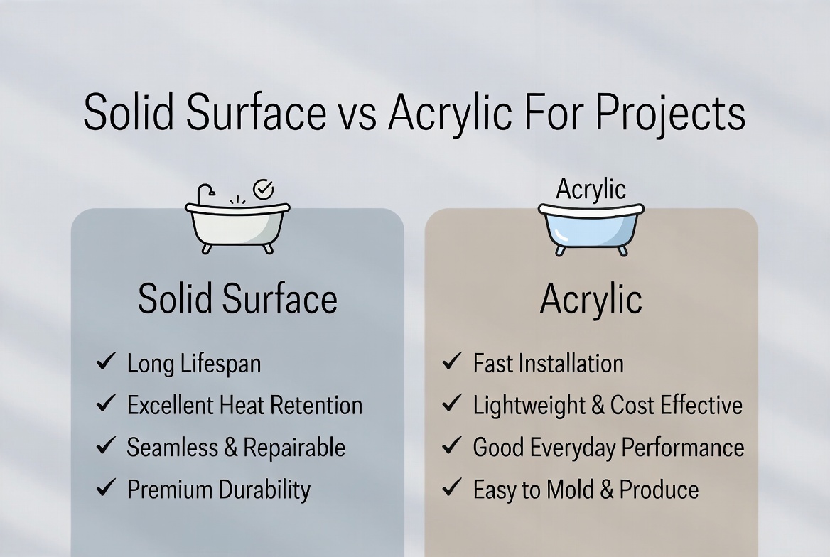 Bathtub Material Comparison For B2B Buyers