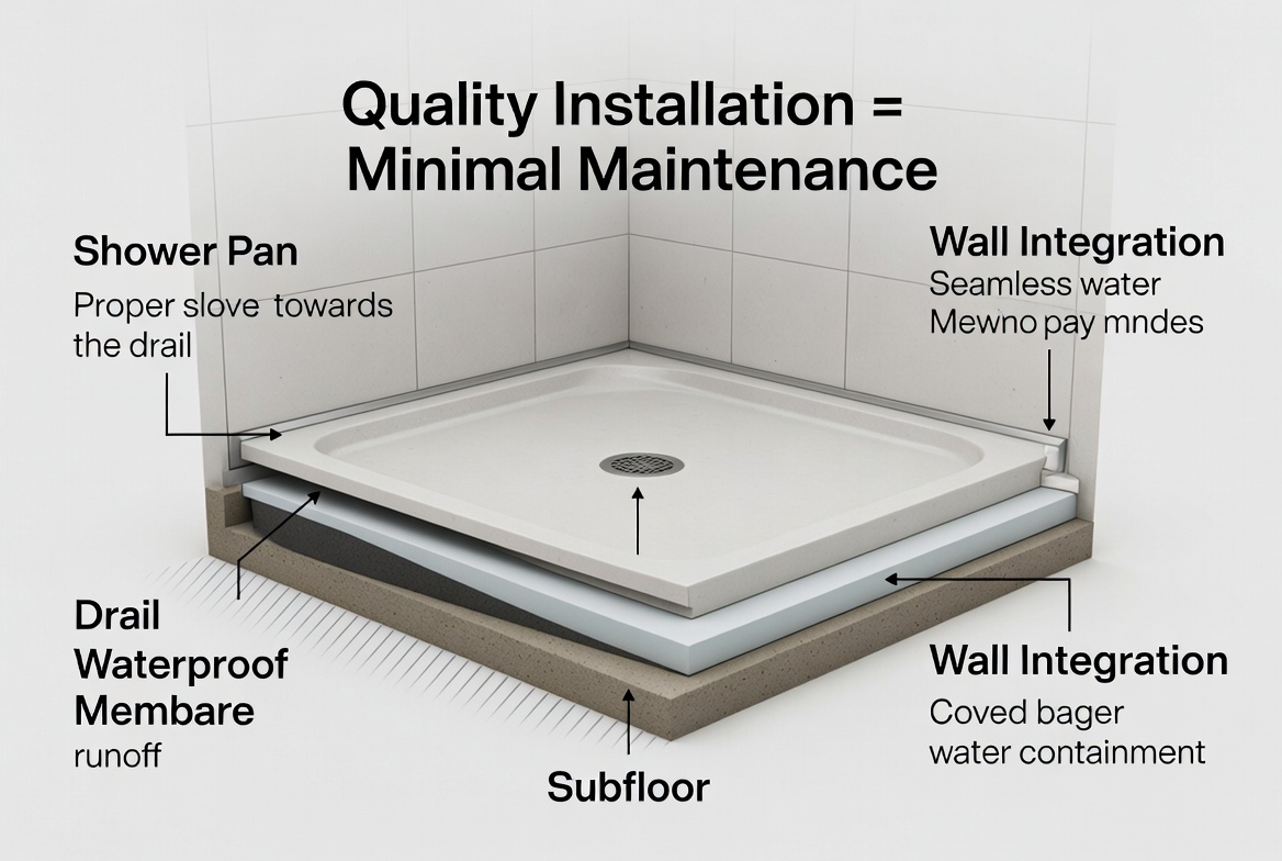 Professional Solid Surface Shower Installation