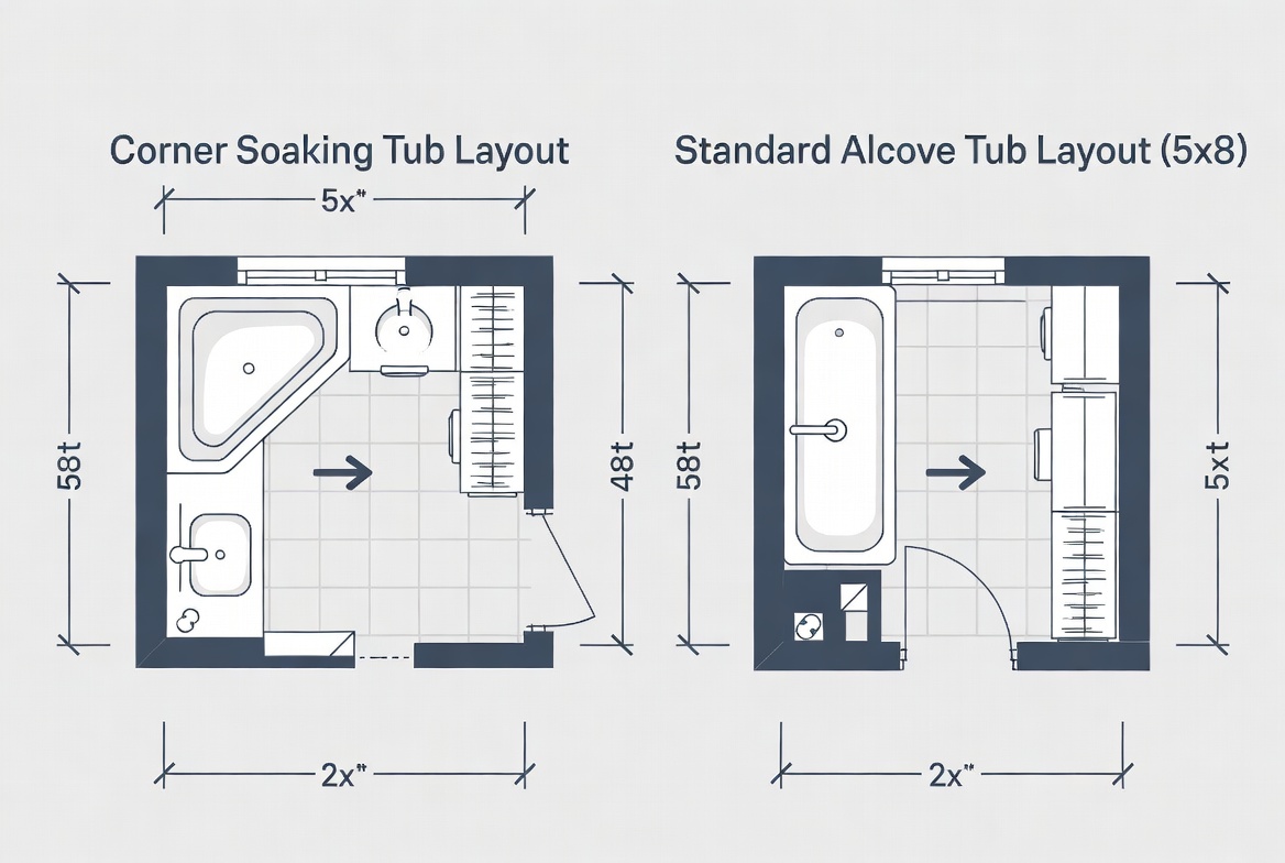 Modern Bathroom Space Planning Layout