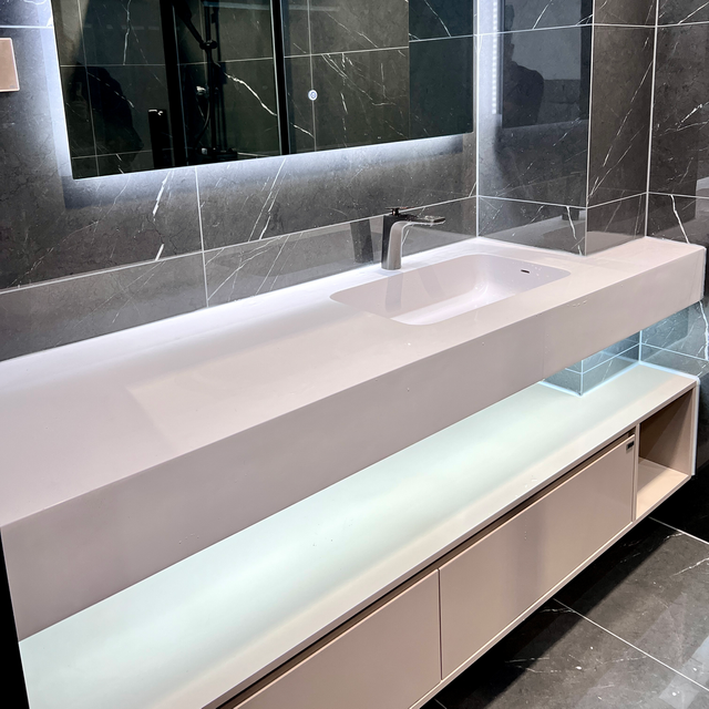 Integrated Solid Surface Countertop Basin